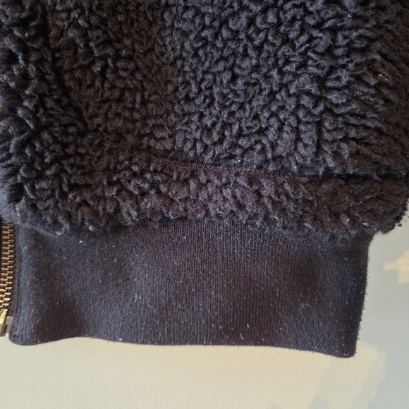 Aritzia Wilfred Free Winter Casual Funnel Neck Chunky Teddy Jacket Black Sz XXS - Picture 9 of 16